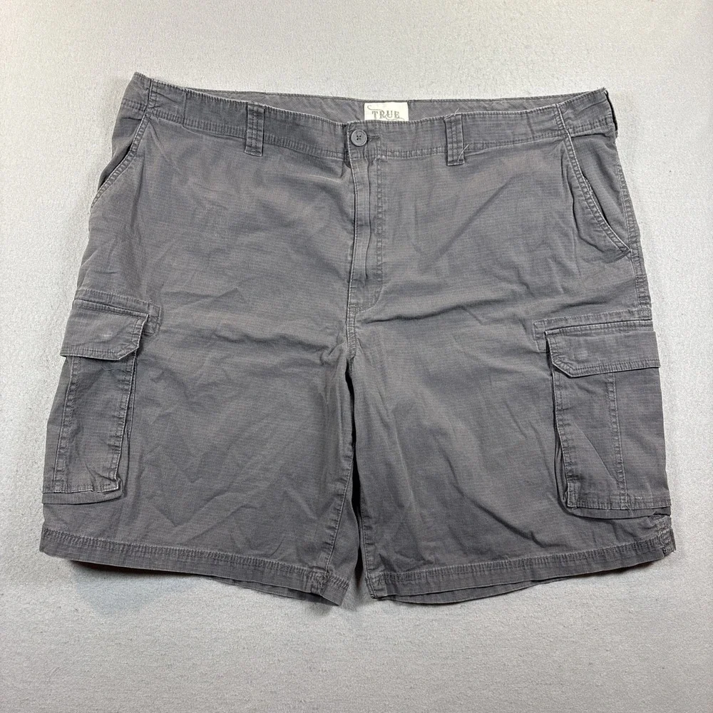 Mens True Nation Cargo Chino Shorts Size 48 Gray Hiking Casual‎ Dadcore